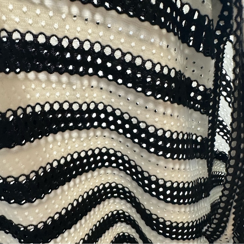 Calvin Klein Black and White Striped Drawstring Dress Beach Cover-Up Size L/XL - Picture 16 of 16